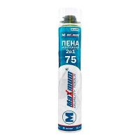 Пена монтажная 2 в 1 75 л, 750 мл, пистолетная, всесезонная, "MAXIMUM" MX 12585