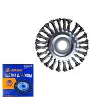 Щетка для УШМ плоская 100 мм, 4", витая, посадка 22.2, "Maximum" MX 17894