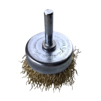 Щетка для дрели чашечная 65 мм (2,5"), волнистая, латунированная, "MAXIMUM" MX 17801 оптом