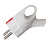 Вилка угловая белая с ушком 16 А