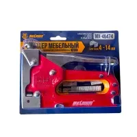 Степлер мебельный тип 53 с набором скоб, 4 -14 мм,стальной красный, "Maximum" ( Максимум) МХ 46474